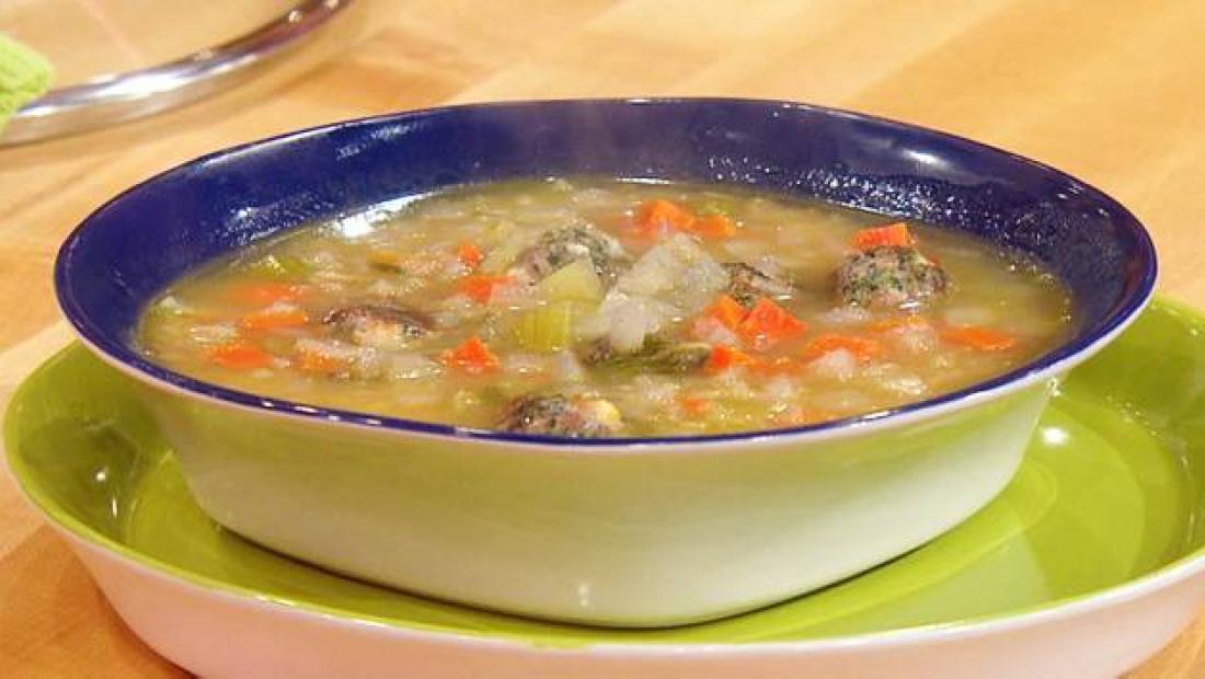 Chicken Rice Soup With Greek Meatballs Rachael Ray Show