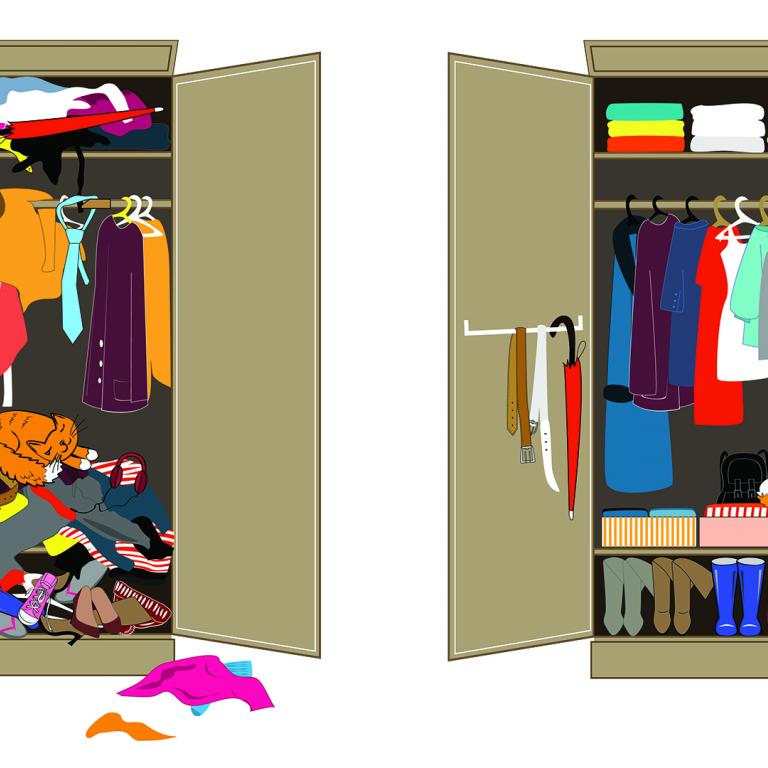 before and after messy to clean closet