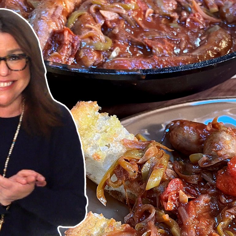 Italian Sausages with Sweet and Sour Peppers and Onions | Rachael Ray