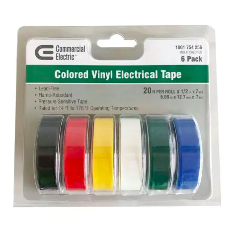 Commercial Electric 6-Pack Multi-Color Electric Tape