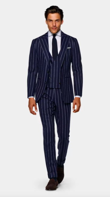 Suitsupply Mid Blue Stripe Havana Suit