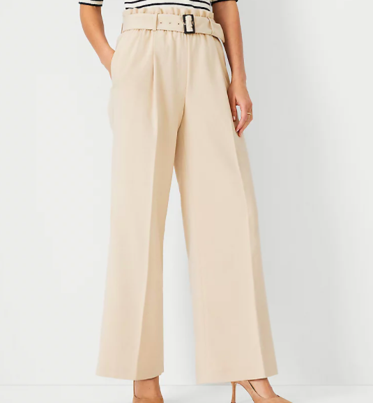 The Petite Belted Wide Leg Pant