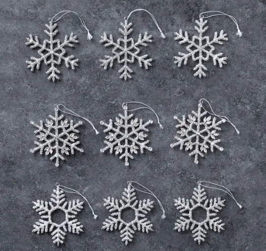 Beaded Snowflake Ornaments