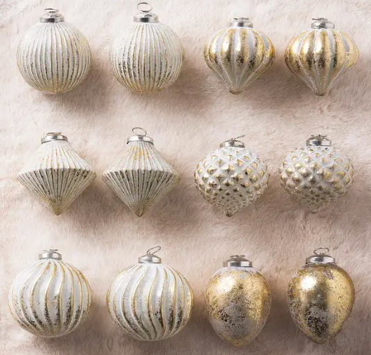 French Country Ornament Set, 12 Pieces