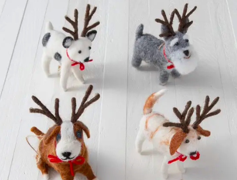 Reindeer Funfest Felt Ornament Set