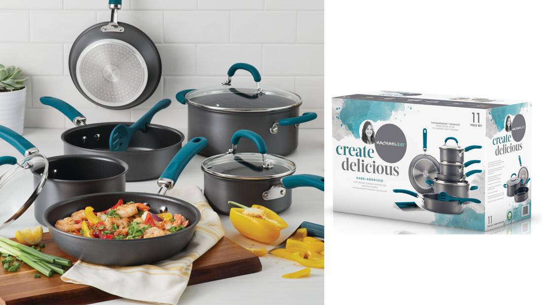 Rachael Ray Create Delicious 11-Pc. Hard-Anodized Cookware Set
