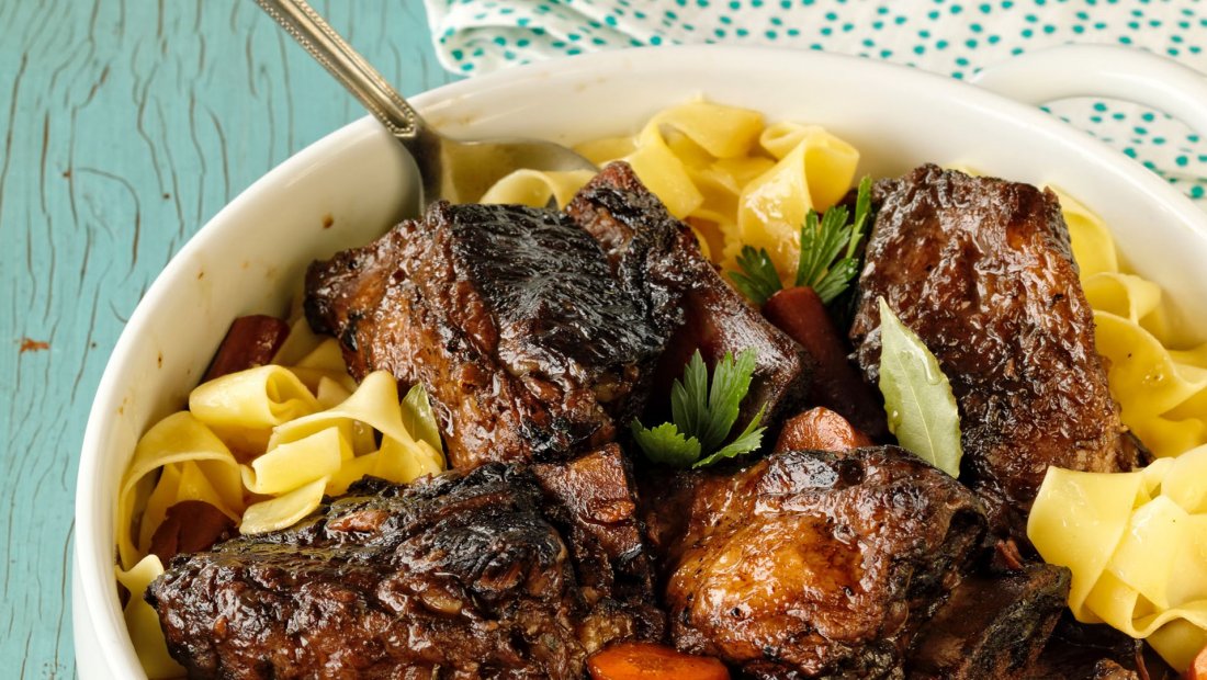 Braised Short Ribs with Egg Noodles