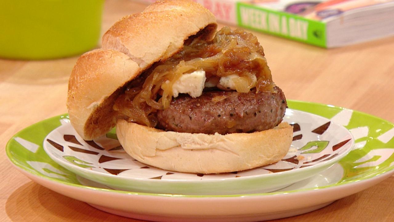 Caramelized Onion Bacon Cheeseburgers (video) - Tatyanas Everyday Food