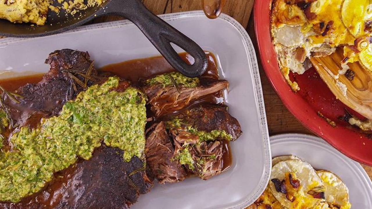 Slow-Cooker Rosemary Christmas Beef with Salsa Verde