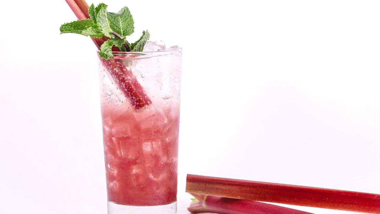 Refreshing Rhubarb Sour Fizz Cocktail Stock Photo - Image of food, glasses:  278094124