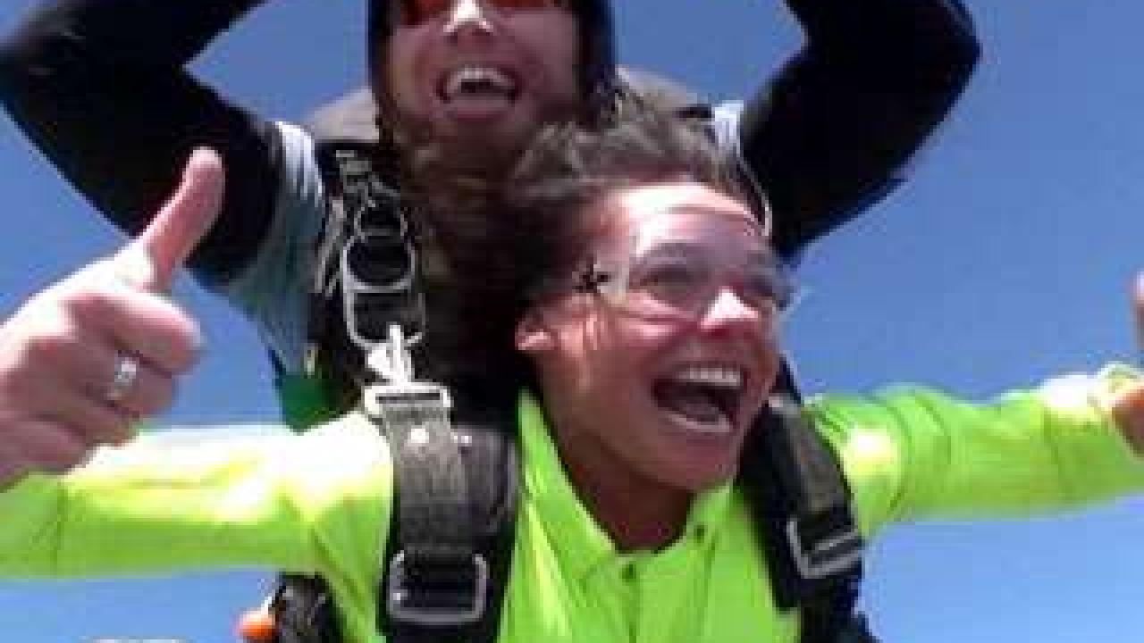 Rach & Bert the Conqueror Go Skydiving! Rachael Ray Show