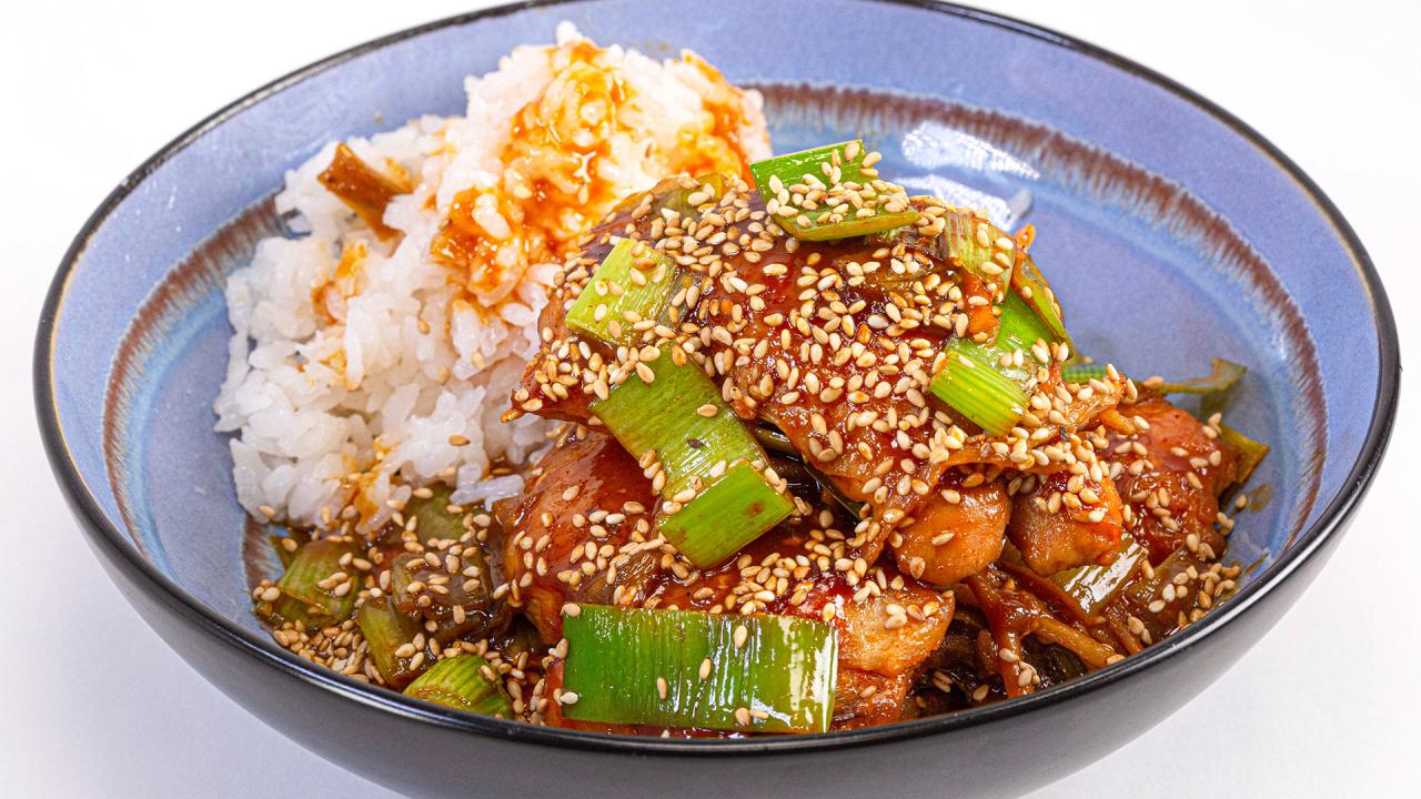 Gochujang Chicken Recipe with Rice Recipe pic photo