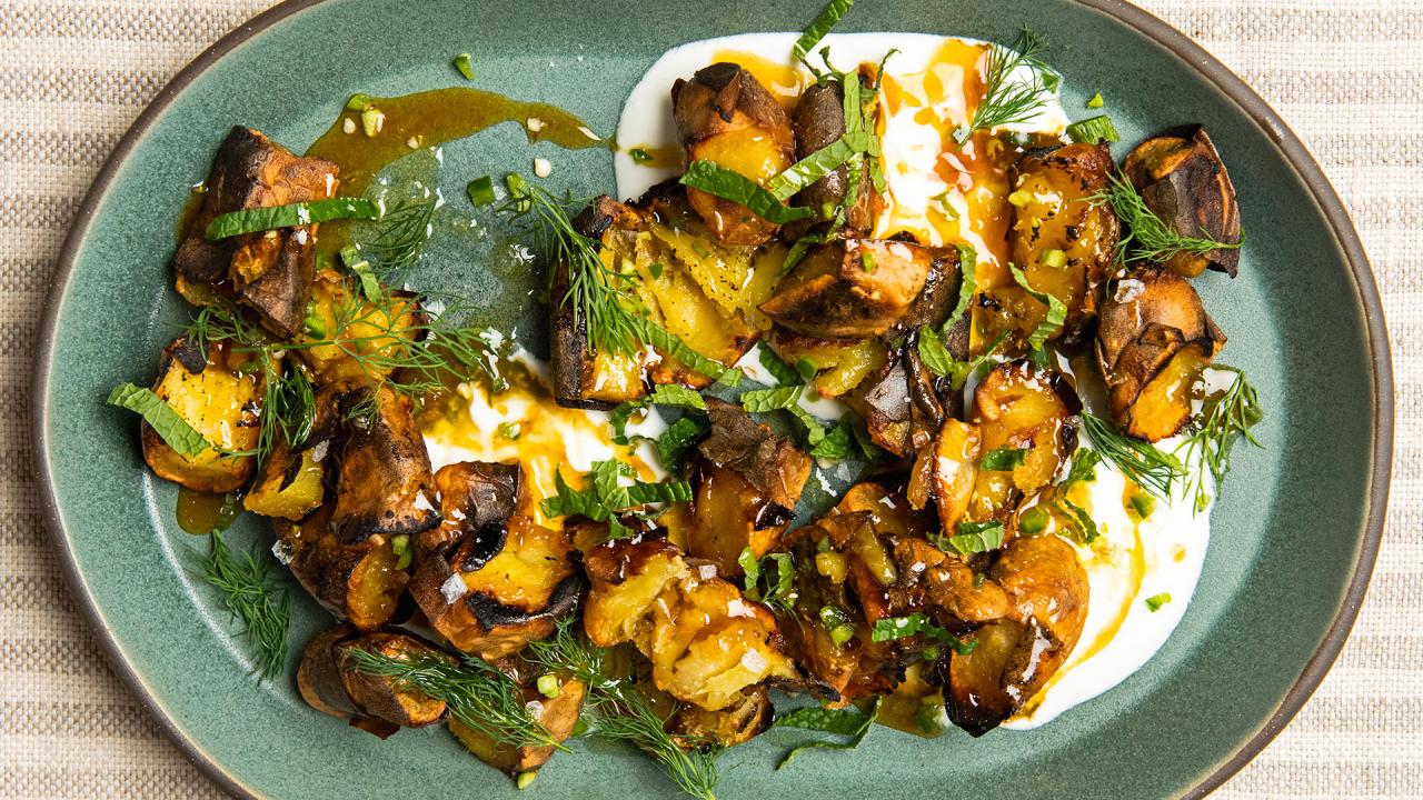 Glazed Sweet Potatoes Recipe With Yogurt And Dill From Dan Kluger ...
