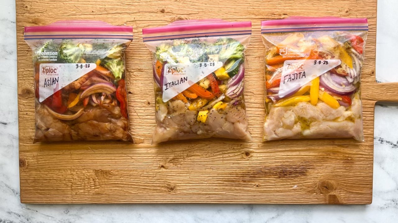 Chicken & Veggies with 3 Marinade Options, Freezer Meal Prep (Prep Ahead,  Freeze + Cook Later), Kelsey Nixon