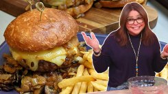 Steak Sauce Burgers with Mushrooms and Onions | Rachael Ray