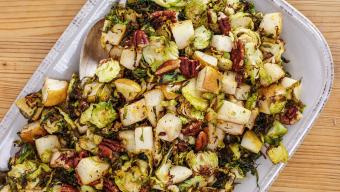 Warm Brussels Sprouts & Pear Salad