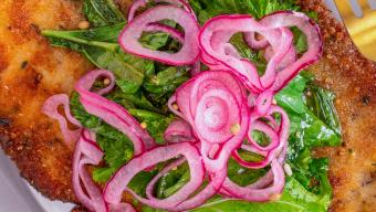 Quick-pickled red onions