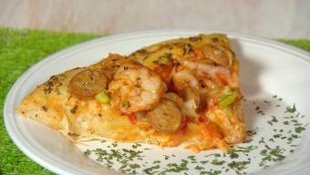 "Who Dat" Creole Shrimp and Sausage Pizza