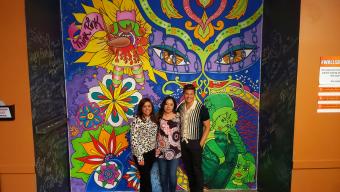 Rachael Ray, Lady Pink, and David Burtka In Front Of Mural