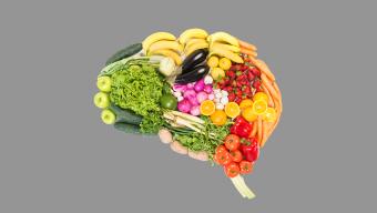 brain shape made up of different food