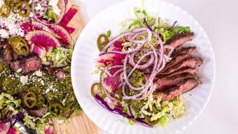Sliced Steak Salad with Poblano Salsa
