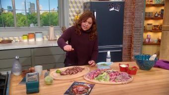 Rachael Ray makes Sliced Steak Salad with Poblano Salsa