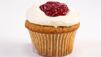 Raspberry Jam Cupcakes with Cream Cheese Frosting