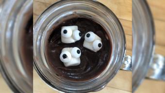 Ghosts In A Jar Chocolate Pudding Cups
