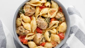 Instant Pot Sausage & Shells With Spinach & Artichoke Hearts