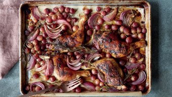 Antoni Porowski Sheet Pan Chicken with Rosemary & Grapes