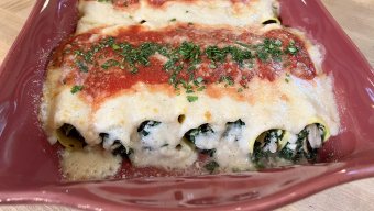 cannelloni with chicken and spinach