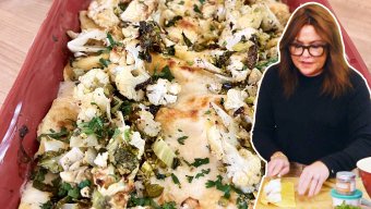 Three-Cheese Rolled Lasagna with Roasted Parm Cauliflower Florets | Rachael Ray