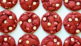 Red Velvet Chocolate Chip Cake Mix Cookies    