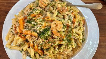 Chicken and Shrimp Penne, Chesapeake Bay Style