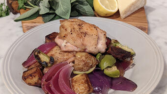 Skillet Chicken Thighs with Cerignola Olives and Potatoes