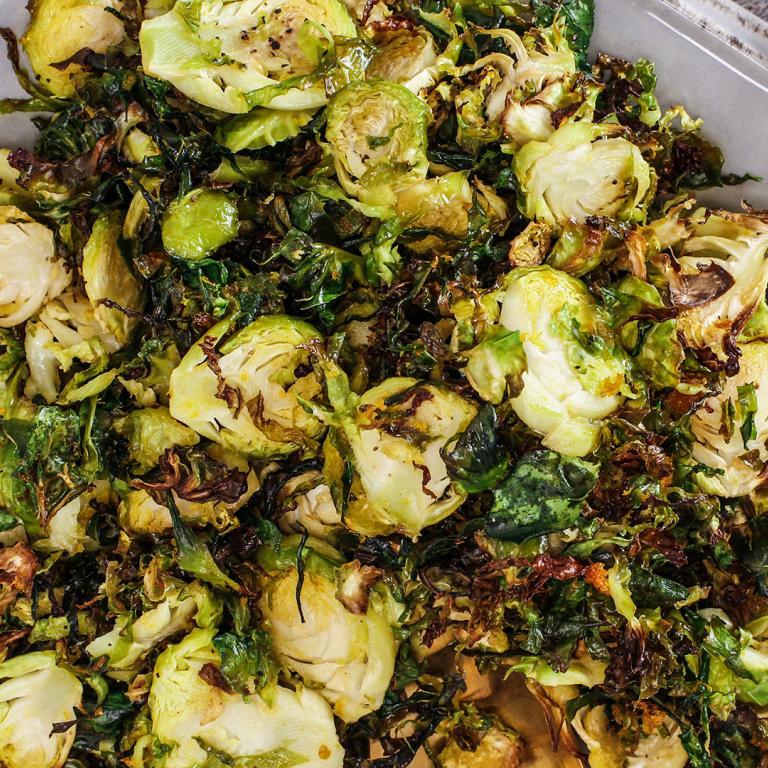 Orange Shaved & Roasted Brussels Sprouts