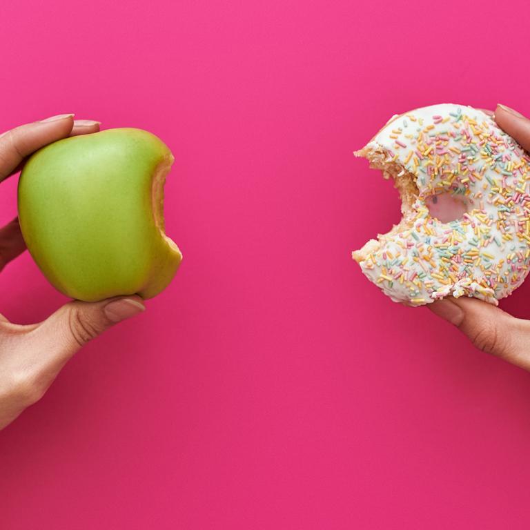 Apple and Doughnut
