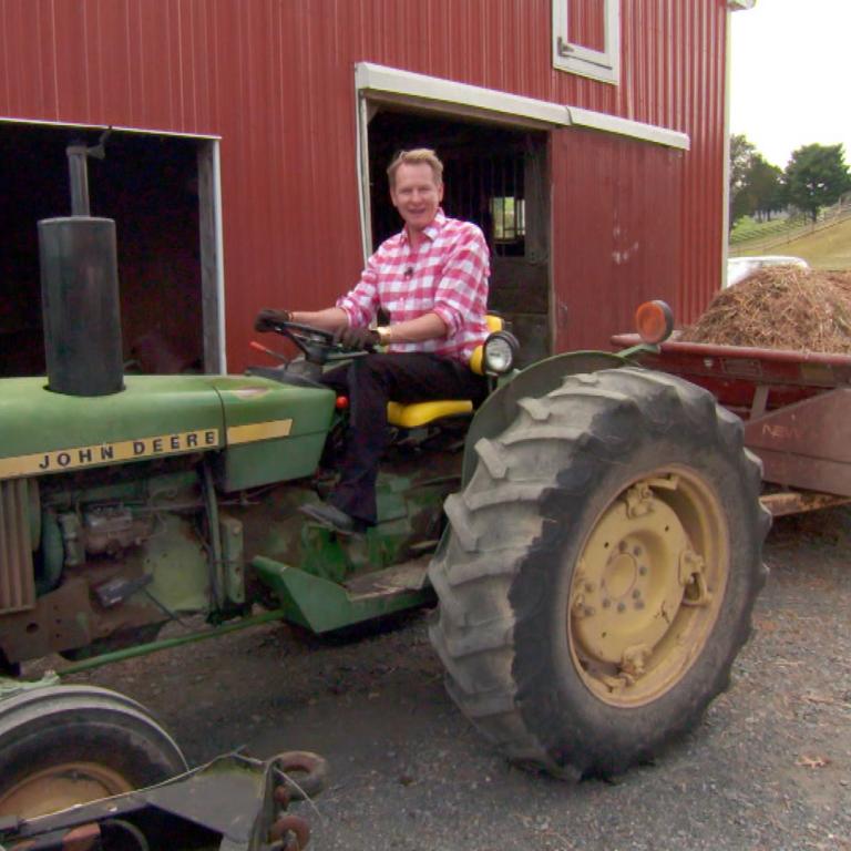 Carson Kressley on tractor