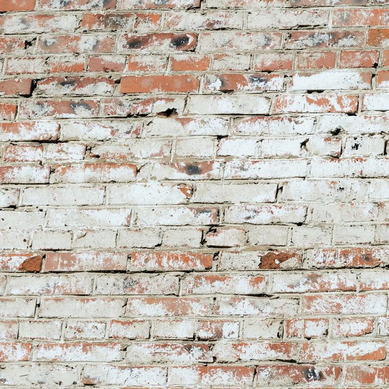 Faux Brick Wall Painted White
