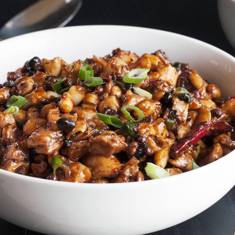 Chicken Stir Fry with Black Beans, Chiles & Peanuts