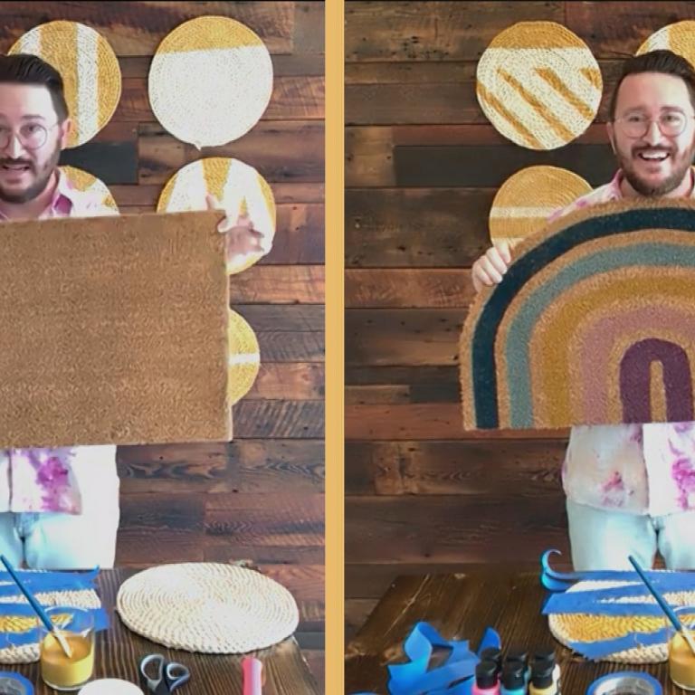 Jove Meyer rainbow mat DIY before and after