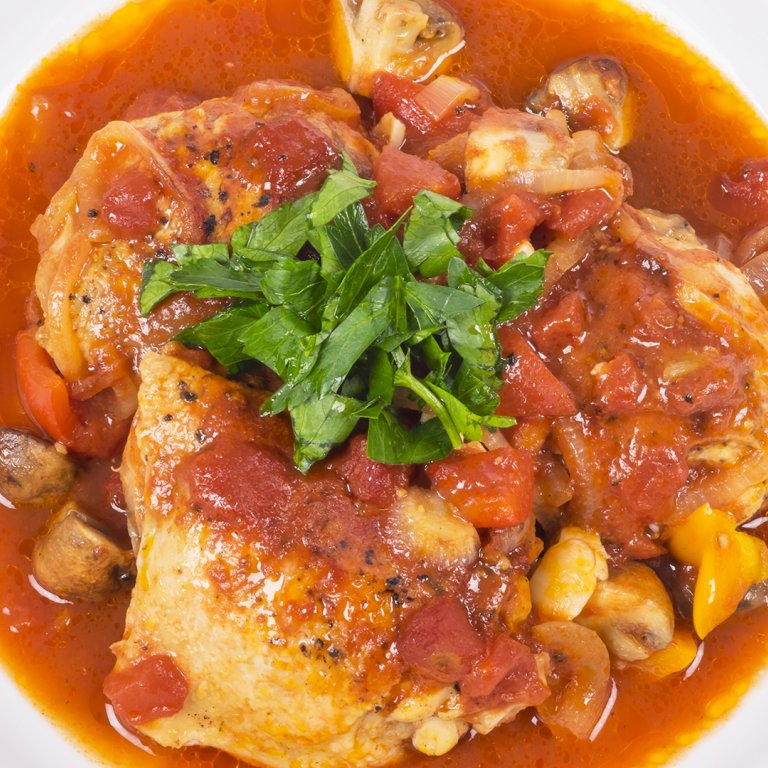 Slow-Cooked Creamy Mushroom Tomato Chicken Thighs