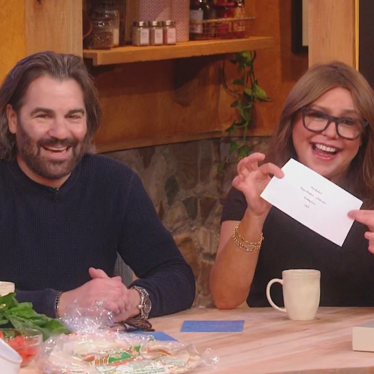 Rachael Ray and John Cusimano react to surprise note and gift