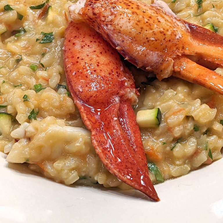 Lobster Risotto with Saffron, Tomatoes and Zucchini
