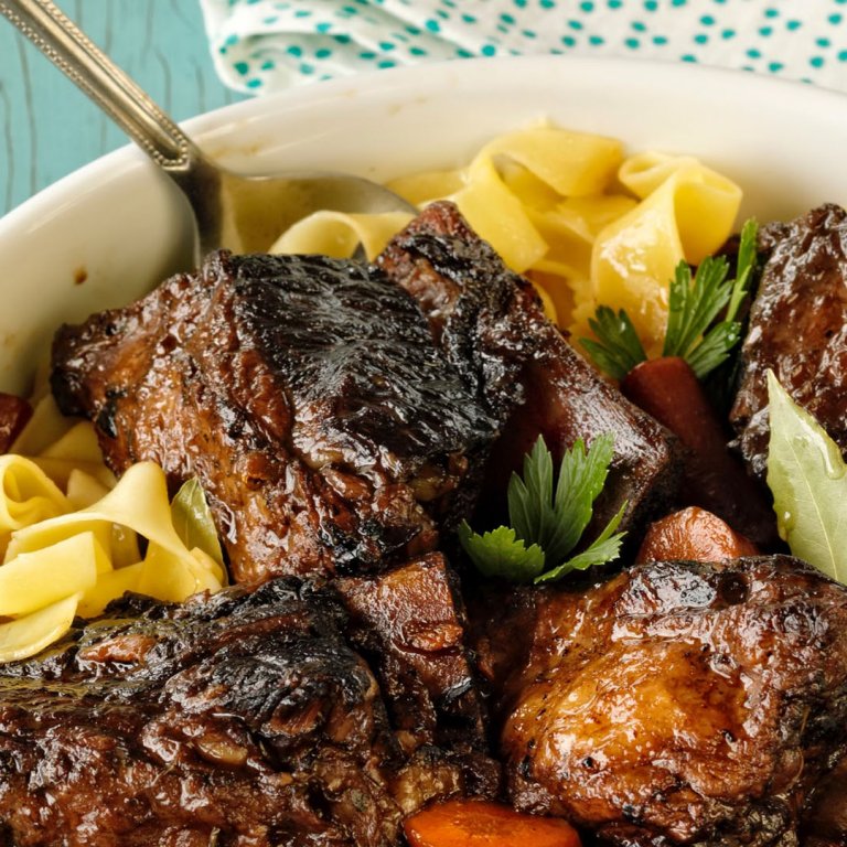 Braised Short Ribs with Egg Noodles