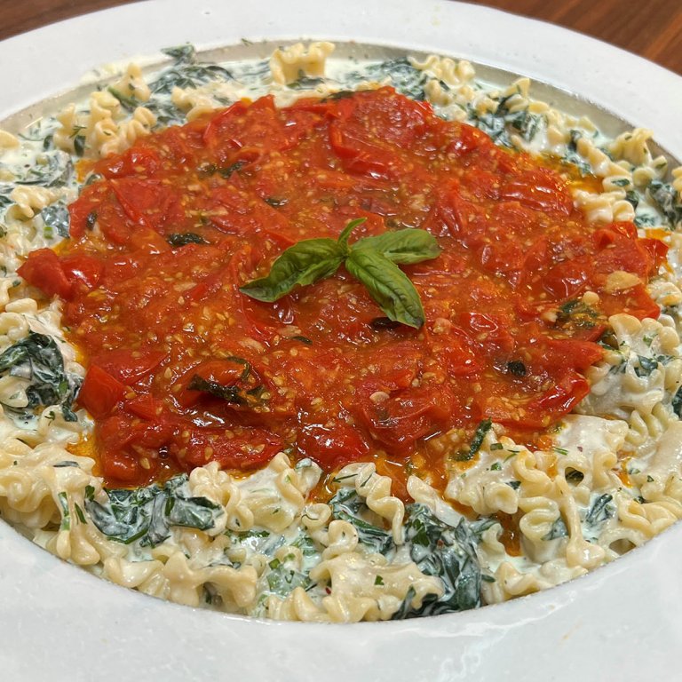 Pasta with Herb Ricotta and Fresh Tomato Sauce