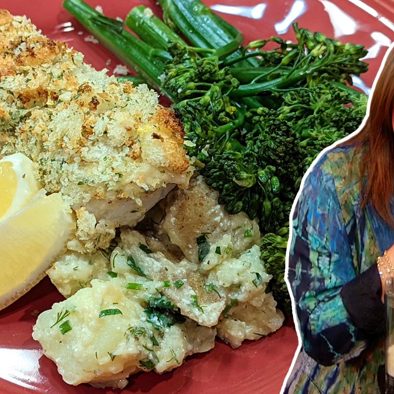 "Dijon-aise" Fish with Big Breadcrumbs and Warm Ranch Potatoes | Rachael Ray