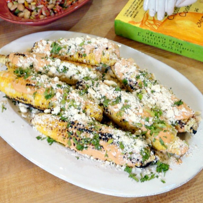 Charred Corn with Chipotle or Aji Panca and Cotija