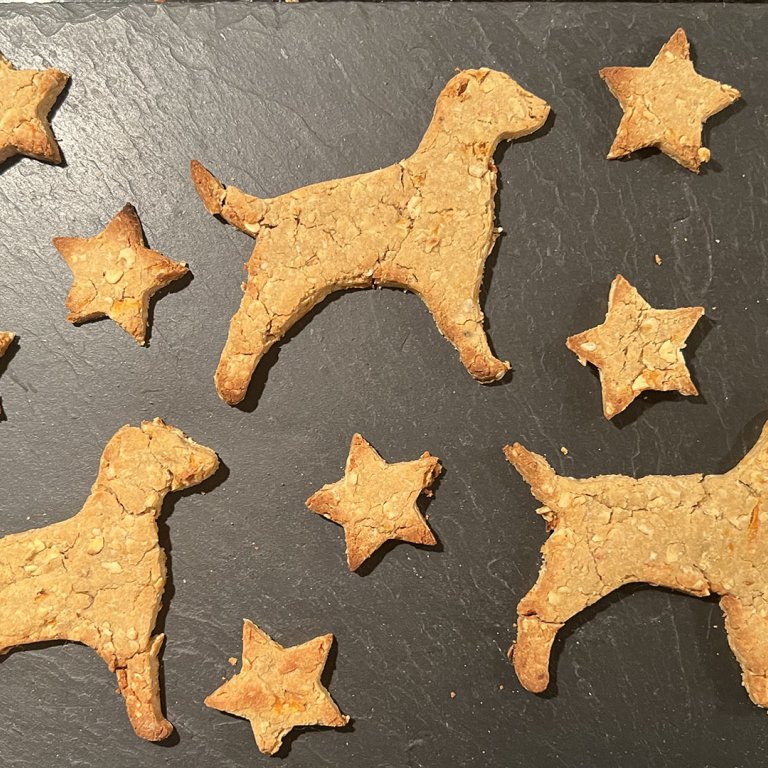 Dog Treats with Peanut Butter, Banana and Carrot 