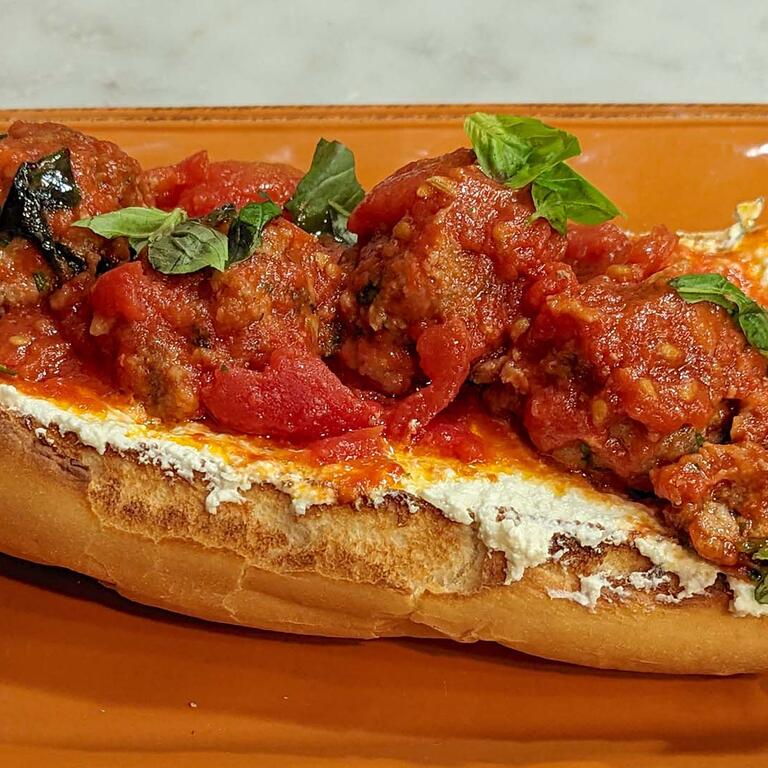 Meatball Subs with Ricotta Slather
